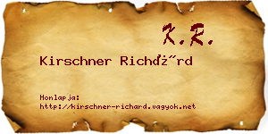 Kirschner Richárd névjegykártya